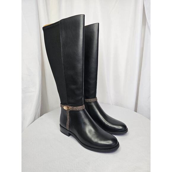 MICHAEL Michael Kors Women's Finley Tall Riding Boots Blk/Brown Size 7.5WS NWT - Picture 10 of 14